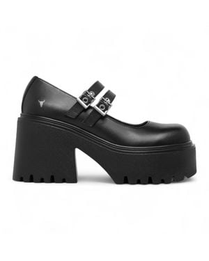 Windsor Smith Leather Chunky Platform Mary-Jane Heel Shoes - Black