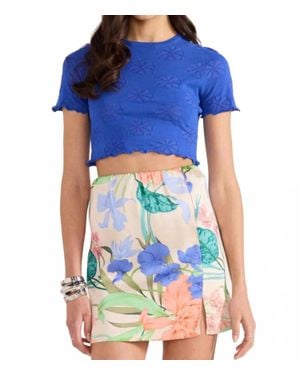 MINKPINK Bowie Pointelle Knit Tee - Blue