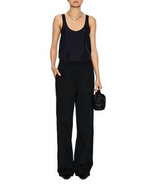 Tibi Silk Habutai Tank Top - Black