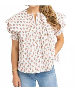 Karlie Peter Pan Rosette Blouse - White
