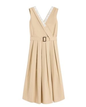 Weekend Wkdcono Technical Gabardine Midi Dress - Natural