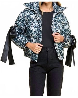 TCEC Winter Leopard Puffer Jacket - Blue