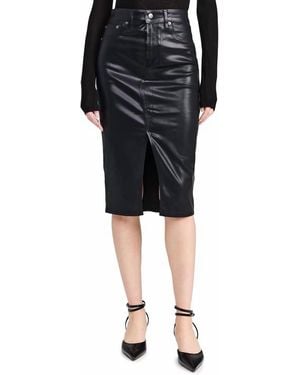 Veronica Beard Breves Coated Midi Skirt - Black