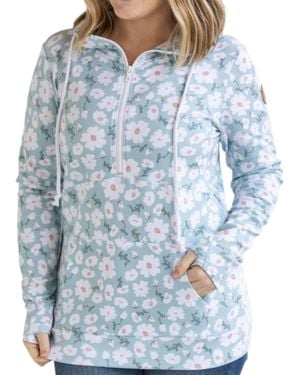 Michelle Mae Halfzip Hoodie - Blue