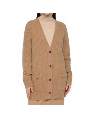 Lafayette 148 New York Basket Stitch Cardigan - Natural