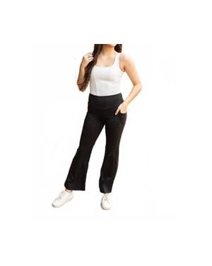 Julia Rose Madeline Tummy Control Bootcut Leggings - Black