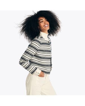 Nautica Striped Cropped Jacket - Multicolor