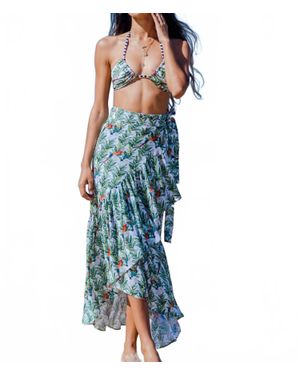 Lia Sahara Wrapover Skirt - Blue