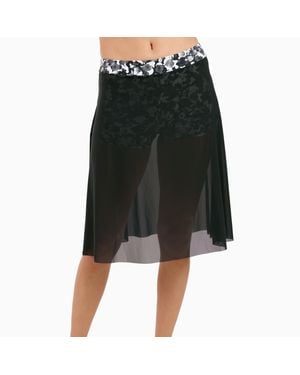 Calypsa Plus 3In1 Swim Skirt With Attached Shorts - Green