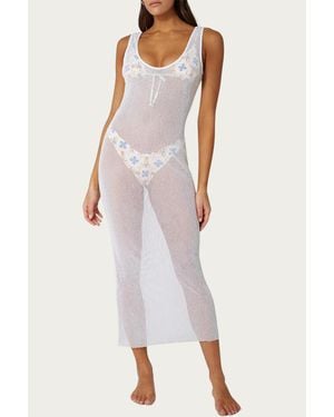 WeWoreWhat Fishnet Maxi Dress - White