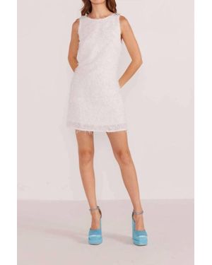 MINKPINK Yuki Fluffy Shift Mini Dress - White
