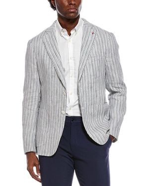 Isaia Linen & Silk-Blend Jacket - Gray