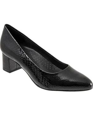 Trotters Kari Pump 8.5 Nappa Leather Pointed Toe Block Heel Zpo3212 - Black