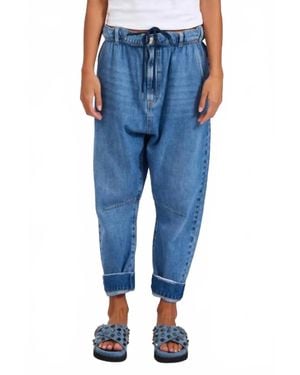 One Teaspoon Outcasts Low Waist Drop Crotch Harem Denim Jeans - Blue