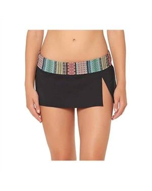 Bleu Rod Beattie Printed Waist Swim Bikini Skirt - Black