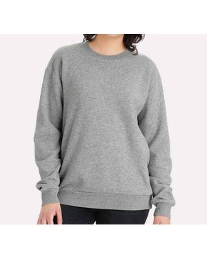 Alternative Apparel Cozy Fleece Crewneck Sweatshirt Top - Gray