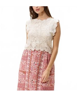 Cleobella Astra Crochet Crop Top - Natural
