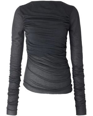 Soeur Fitted Long-Sleeve Top With Ruched Detailing - Blue