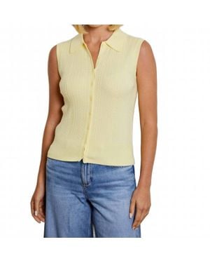 Design History Button Front Sleeveless Sweater - Blue