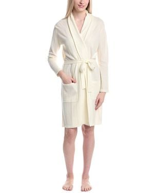 Sofiacashmere Herringbone Texture Cashmere& Wool-Blend Robe - Natural