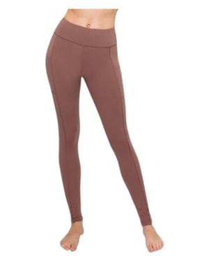 Rae Mode Athleisure Leggings With Pockets - Brown