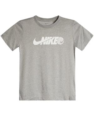 Nike Boys Legend T-Shirt Graphic Print Short Sleeve Crew Neck Srt225 - Gray