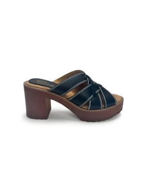 Sbicca Norwood Leather Heeled Sandals - Blue