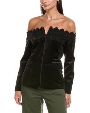 tyler boe Teagan Velvet Lace Top - Black