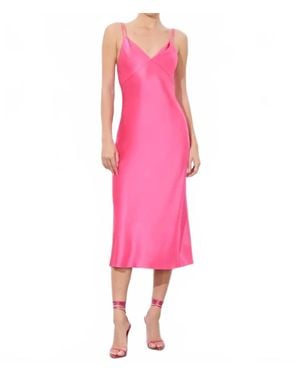 Alice + Olivia Kiro V Neck Slip Dress - Pink
