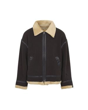 MASTERMIND WORLD Cotton Mutton Jacket With Embroidered Skull Detail - Black