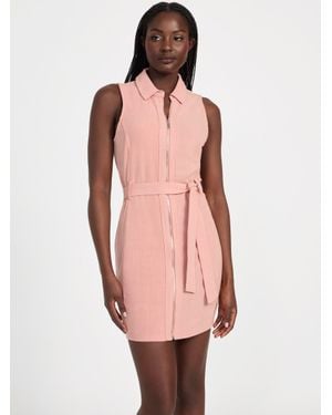 Guess Harper Linen-Blend Dress in White | Lyst