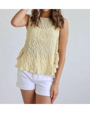 ..,merci Soleil Side-Tie Crinkle Tank - Yellow