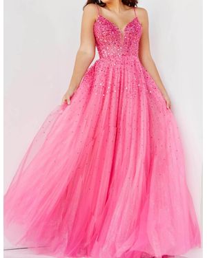 Jovani Glitter Embellished Prom Dress - Pink