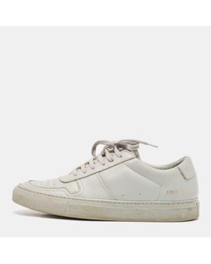 Common Projects Light Leather Bball Low Top Bumpy Sneakers - White
