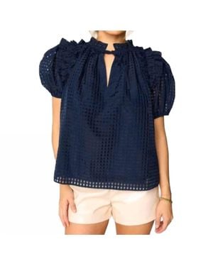 BuddyLove Essie Ruffle Sleeve Top - Blue