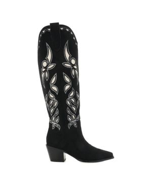 Billini Della Suede Western Boot - Black