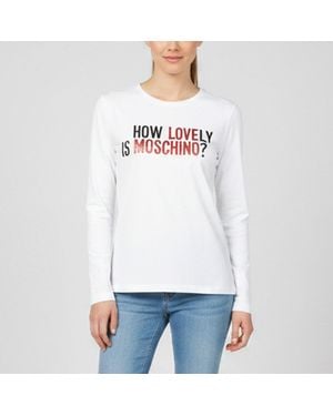 Love Moschino Graphic Print Long Sleeve T-Shirt - White