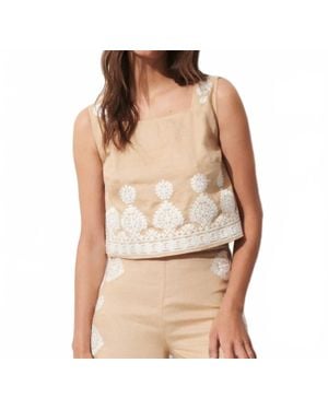 Figue Isabelle Linen Top - Brown