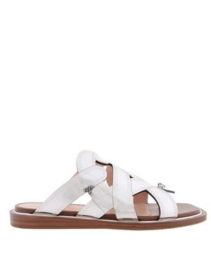 Bally Sainte Leather Crisscross Flat Sandals, Brand Size 36 Us Size 5.5 - White