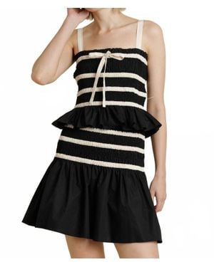 AUREUM Hazel Smocked Mini Skirt Set - Black
