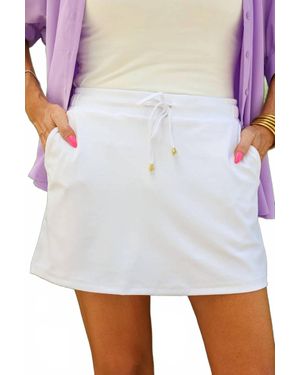 Jess Lea Solid Skort - White
