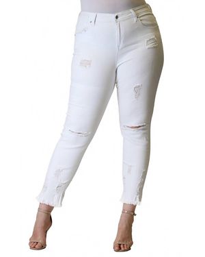 Grace In La Frayed Distressed Crop Jean - Blue