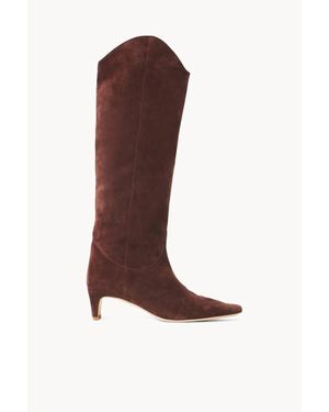 STAUD Suede Western Wally Boot - Brown