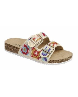 Forever Link Double Buckle Bacon Flat Sandals - Black