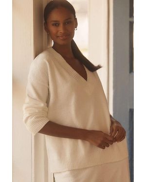 Eberjey Bouclé V-Neck Sweater - Natural