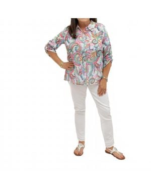 Charlie b Gauze Printed Top - White