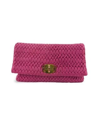 Miu Miu Matelassé Coke Crystal Lock Clutch Bag - Purple