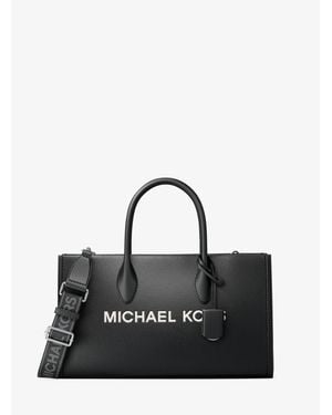 Michael Kors Outlet Mirella Medium Pebbled Leather Satchel - Black