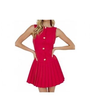One And Only Collective Fitted Bodice Mini Dress - Red