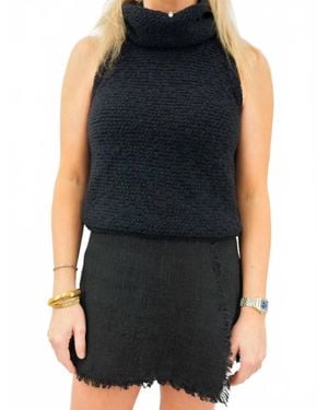 By Together Knit Turtleneck Sleeveless Sweater - Blue